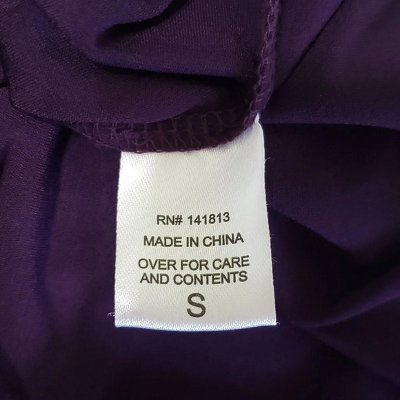 Nikki Poulos Jumpsuit Long Sleeved Pockets Belt Elastic Waist Wine Merlot Small - Picture 15 of 16